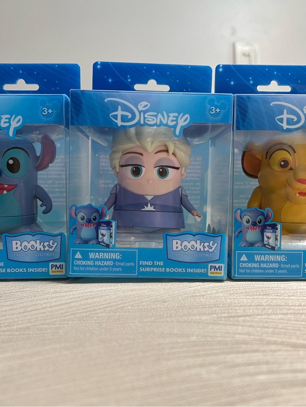 Disney Frozen Elsa/Simba/Stitch  Booksy Collectible Toy - set of 3